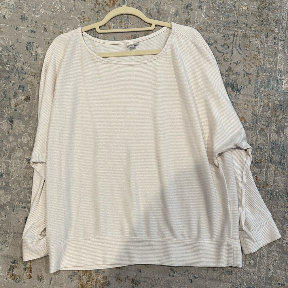 NWOT A New Day Cream Long Sleeve Blouse